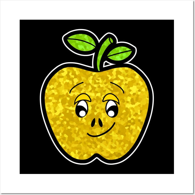 CUTE Food Fruit Lover  Golden Delicious Apple Wall Art by SartorisArt1